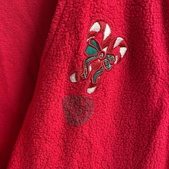 MERRY & BRIGHT Ladies Embroidered Vintage Scottie Dog Holiday Fleece Vest L Red - Picture 6 of 11